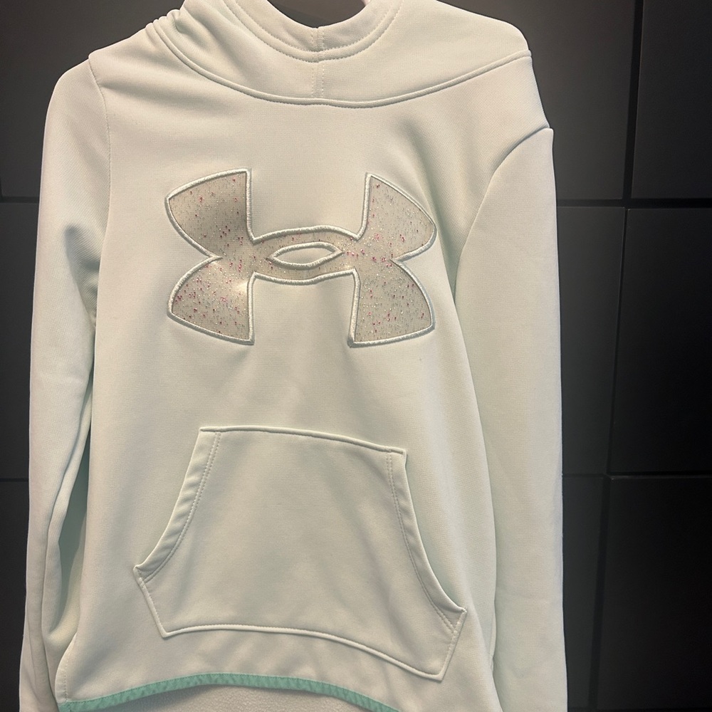 Youth Xtra Small Mint Green Hoodie with Glitter Logo